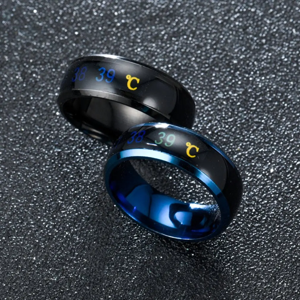 

2020 Fashion New Ring Creative Smart Temperature Couple Ring Mood Temperature Display Ring Valentine's Gift For Lovers dropship