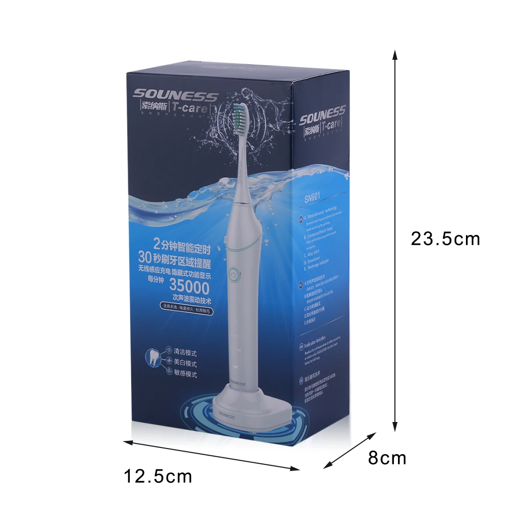 

SN601 Super Lightweight Anti-Slip Waterproof Electric Toothbrush Wireless Charging Care Tooth Brush