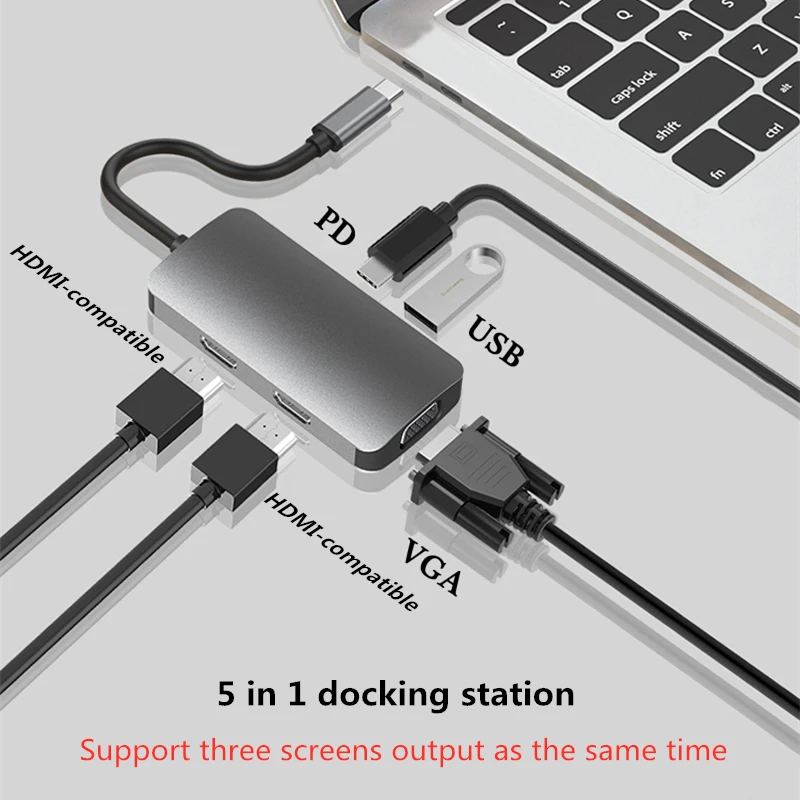 Док станция MST с двумя портами HDMI и поддержкой 4K USB 3 0 VGA RJ45|Док-станции для