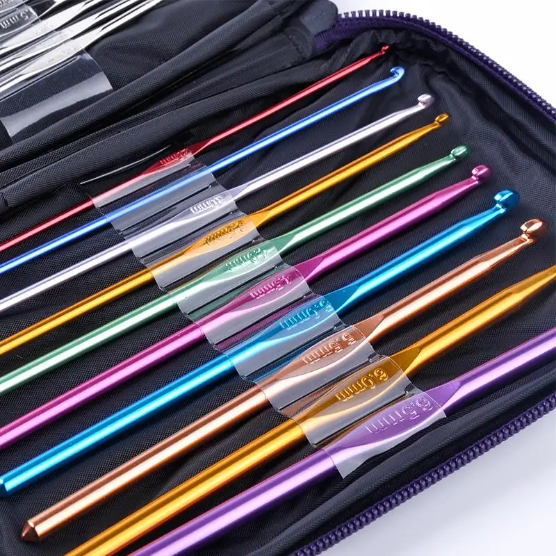 Metal needles set Hand Crochet Knitting Needle Tools stainless handle hook needlework for sweater gloves 22pc/lot | Дом и сад