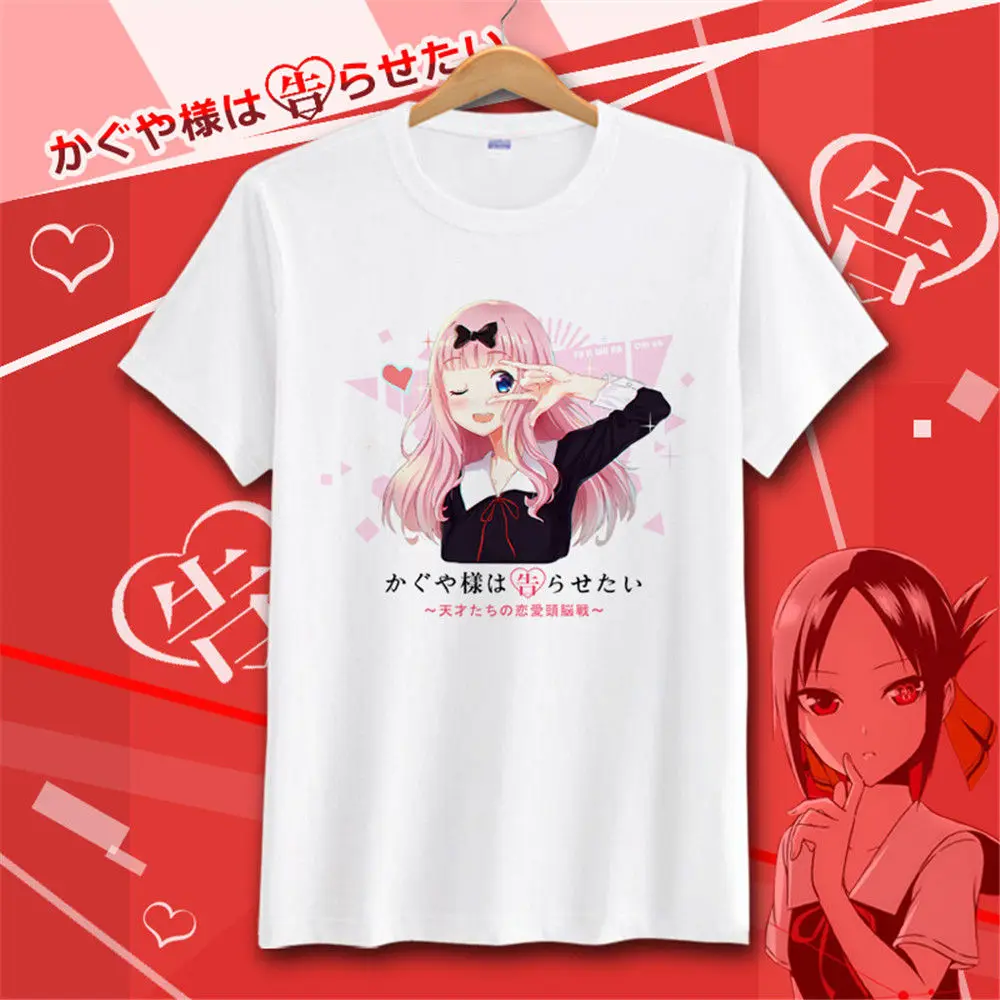 Japan Anime Kaguya-sama: Love Is War Chika Fujiwara Cosplay Costume T-shirt adult kid Summer T-Shirt Short Sleeve Tee Tops | Тематическая