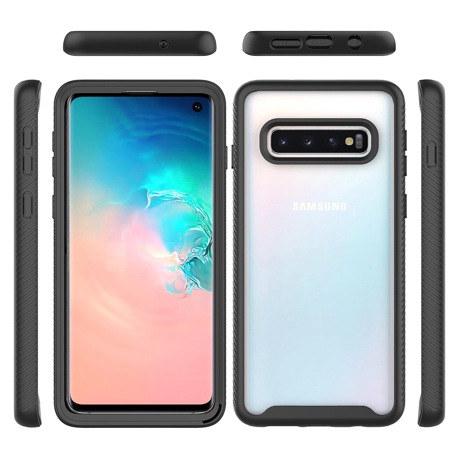 

Shockproof Armor Phone Cover For Samsung Galaxy S10 Slim Case with Front Frame
