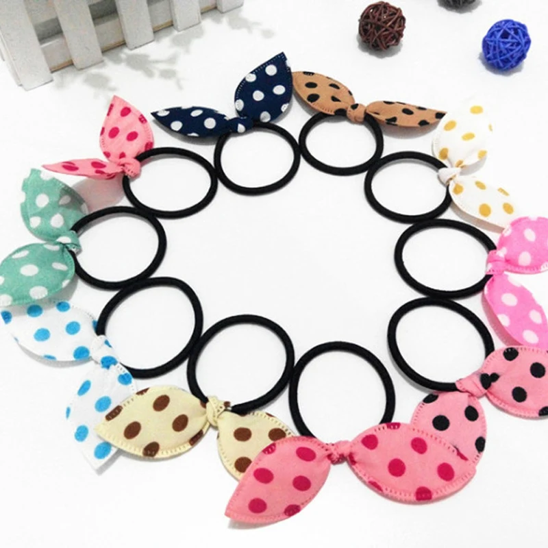 

500-100Pcs Lovely Colorful Bowknot Elastic Hair Bands Hair Tie Gum Girls Scrunchies Rubber Rope Hair Accessories Headwear