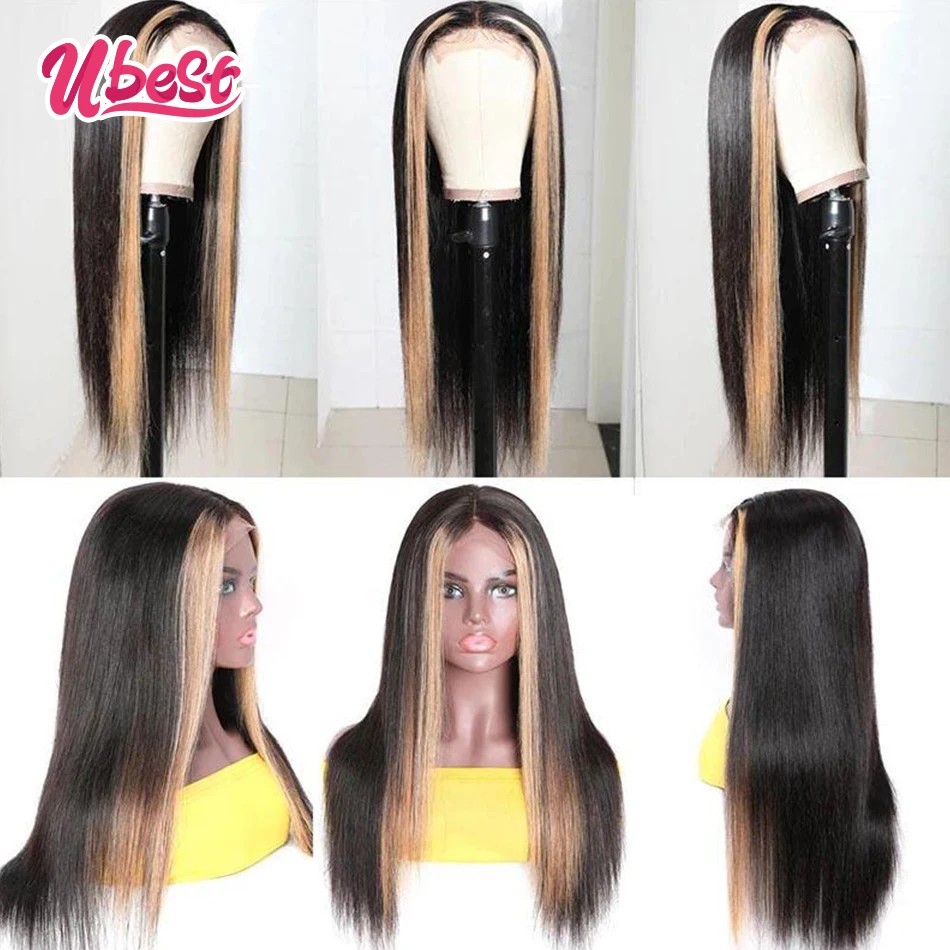 Ubest TL 27 High Quality Straight Lace Front Wig Whole Sale Brazilian Virgin Human Hair Wigs Transparent for Black Women | Шиньоны и