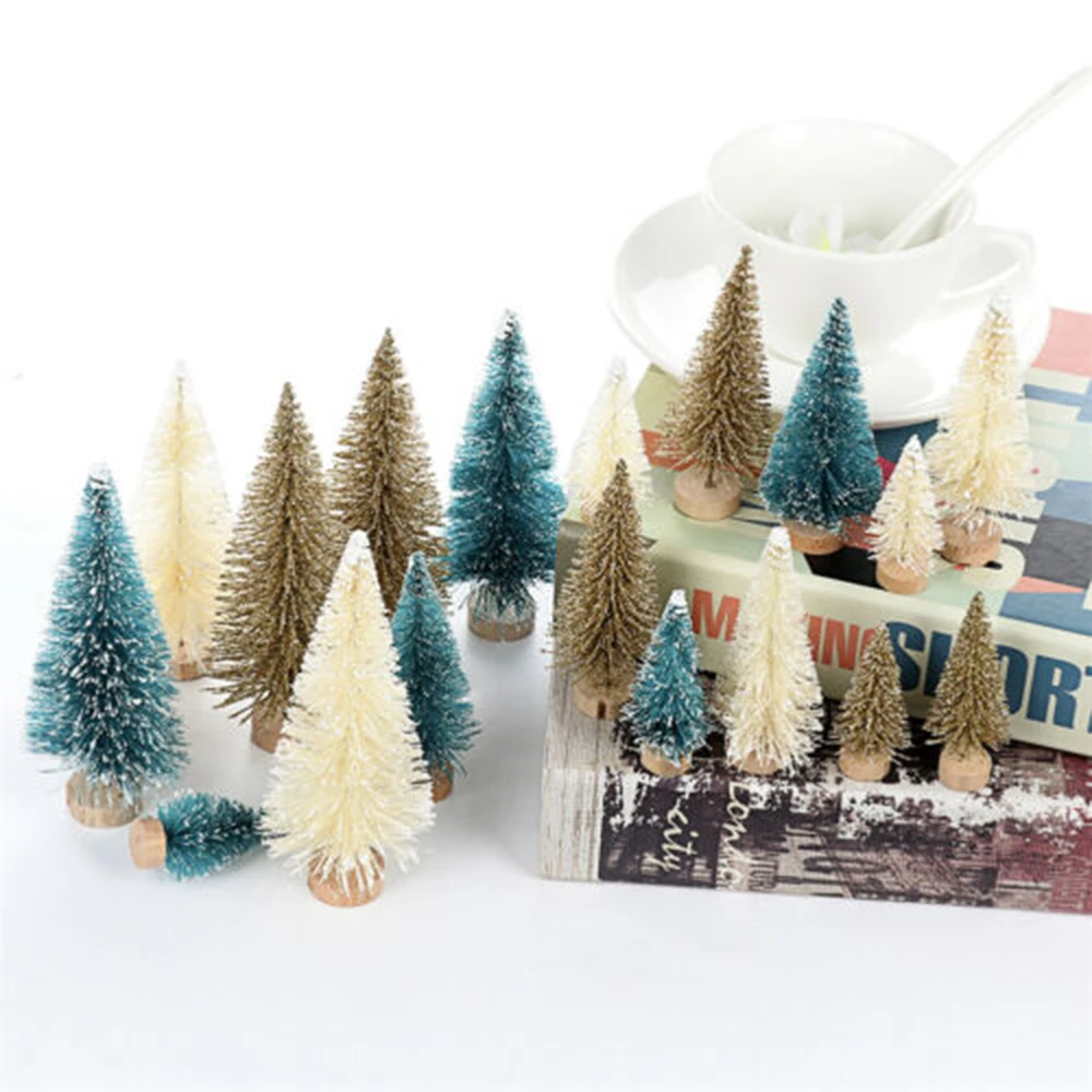 

Home decor Mini christmas tree 1 Set Artificial Frosted Sisal Xmas Crafts
