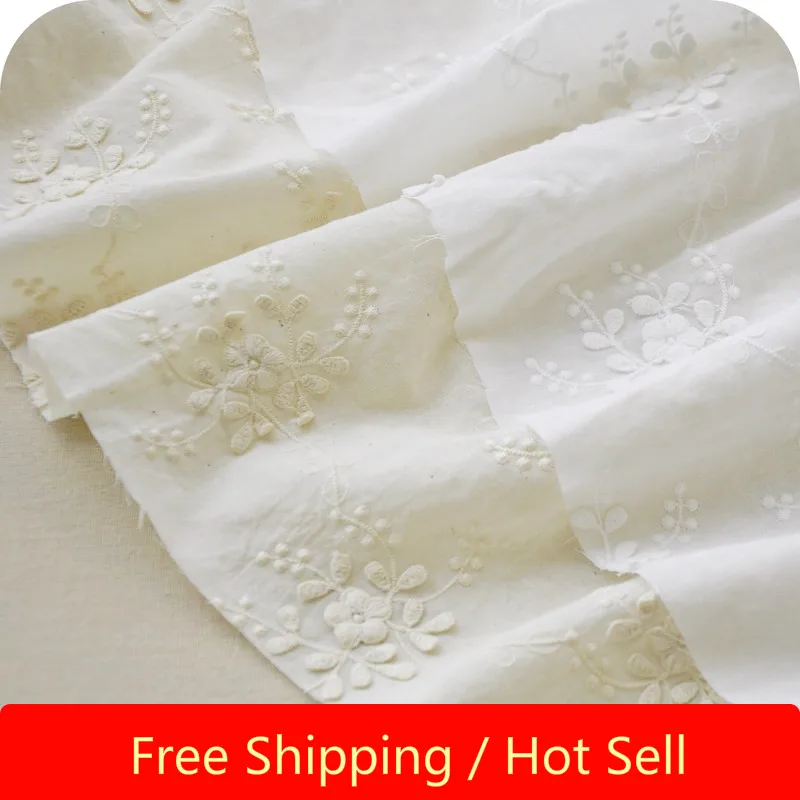 100% хлопок 3D вышивка цветок кружевная ткань занавеска юбка ширина 130 см аксессуары