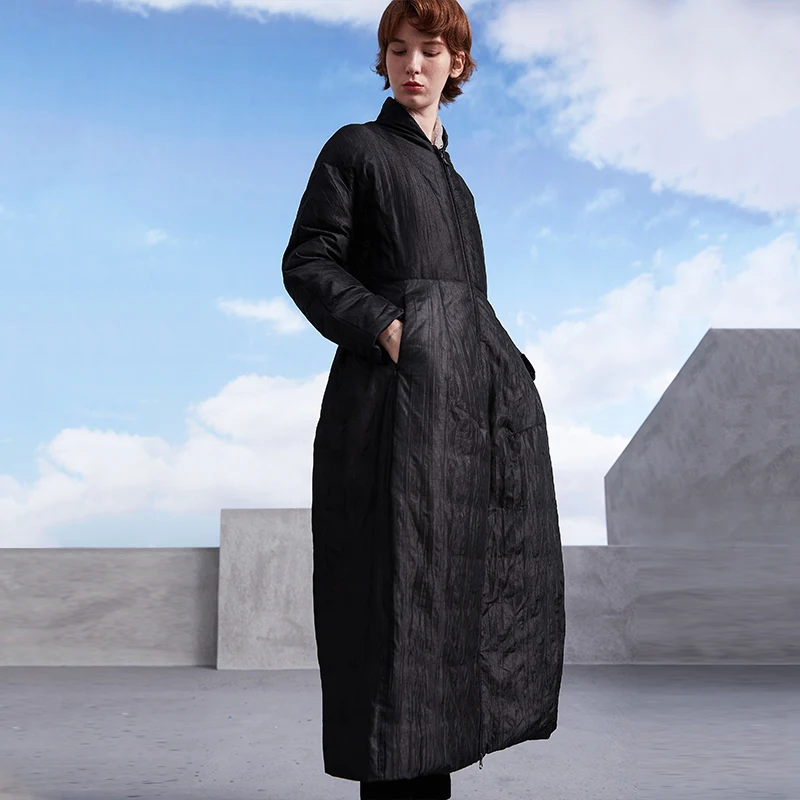 MissFoFo новинка 2019 модное женское зимнее пальто юбка длинный пуховик цветочный