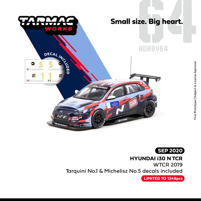 

Tarmac Works cars 1:64 Hyundai i30 N TCR WTCR 2019 Collection of alloy car