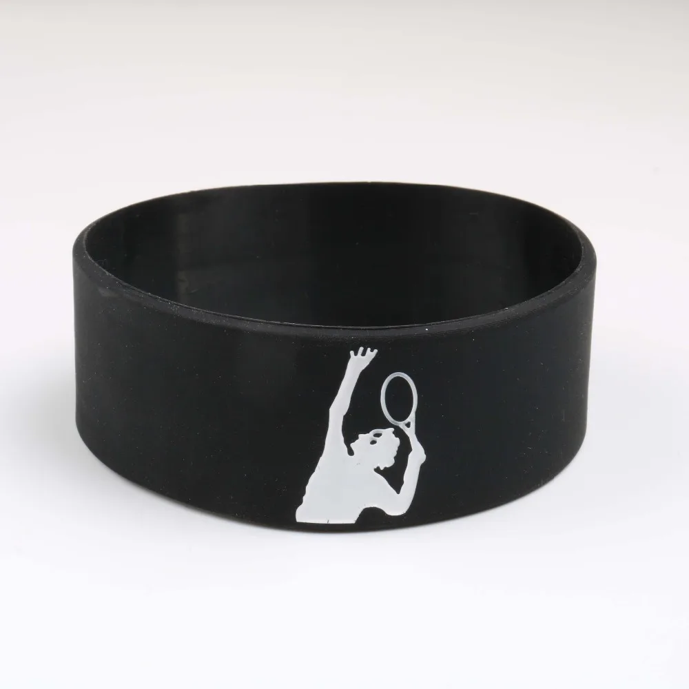 1 Piece Retail Tennis King Roger Federer Bracelets Sports Silicone Bileklik Wide Version Wristband Trendy Fashion Item Band | Украшения и