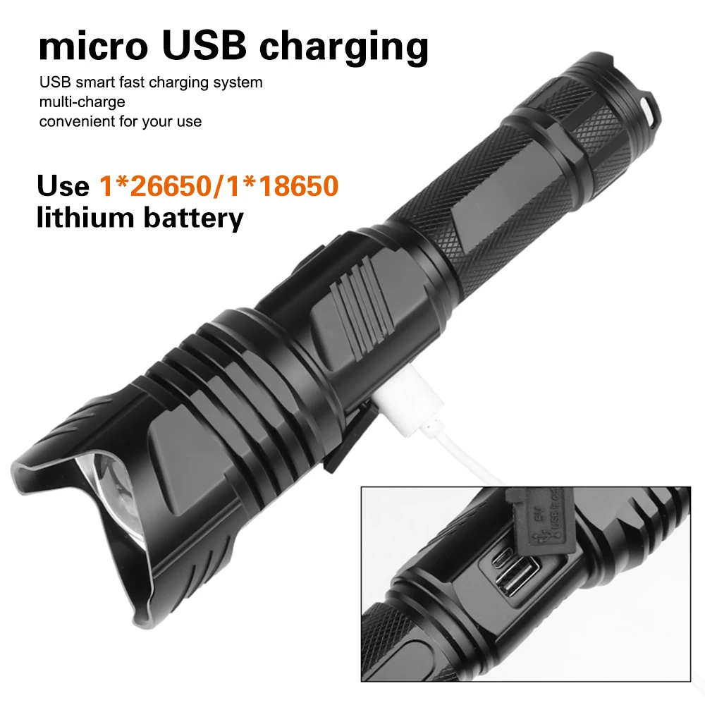 Светодиодный фонарик XHP90 мощный фонарик XHP70 26650 масштабируемый фонарь умный чип водонепроницаемый нижний наружный молоток безопасности