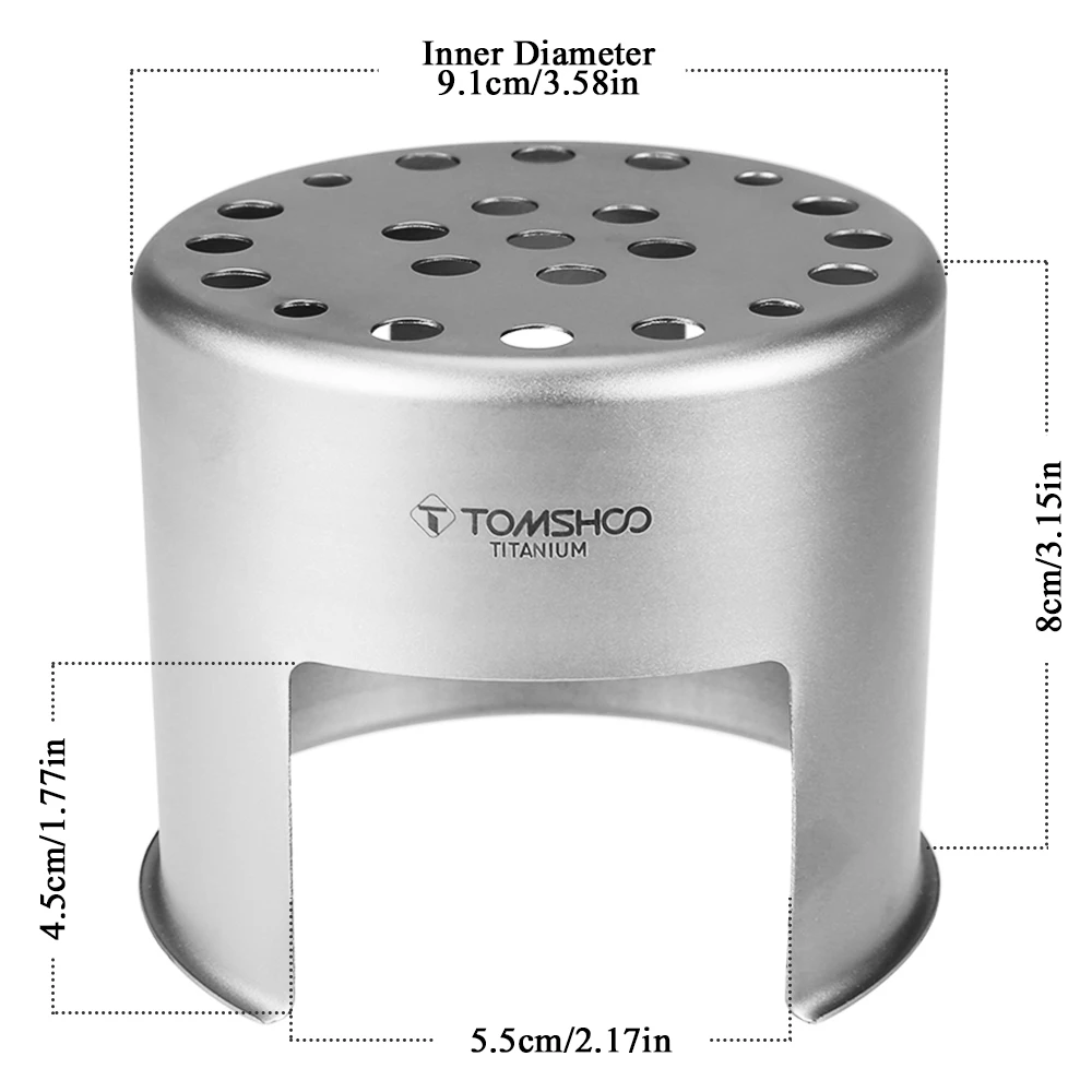 TOMSHOO Camping Wood Stove Portable Outdoor Folding Titanium Burning for Backpacking Survival Cooking Picnic Hunting | Спорт и