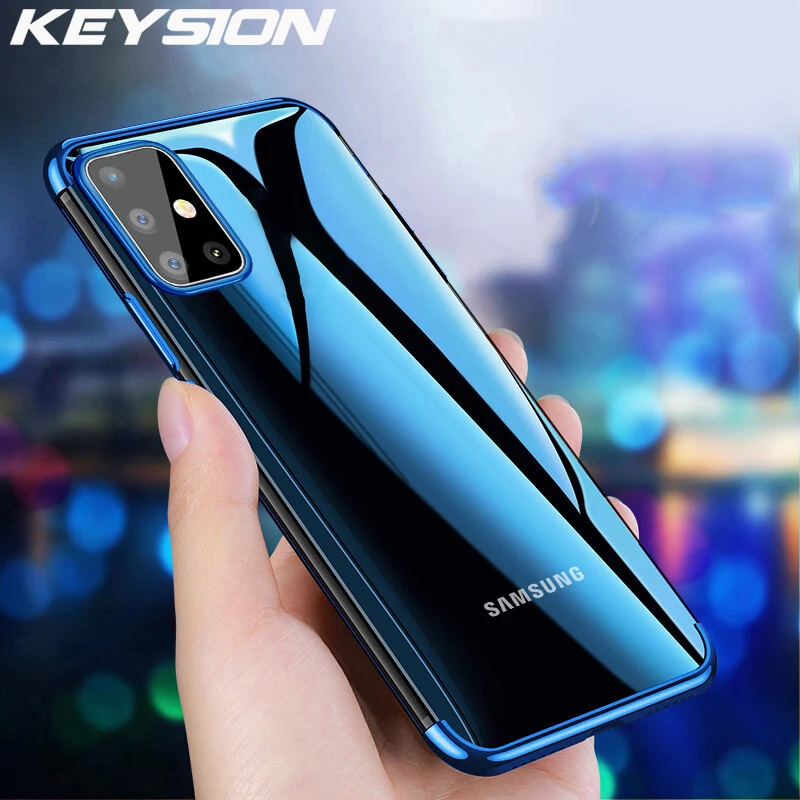 Чехол KEYSION с покрытием для Samsung A51 A71 A70S A50S 20S 10S A50 A70 A40 прозрачный силиконовый чехол