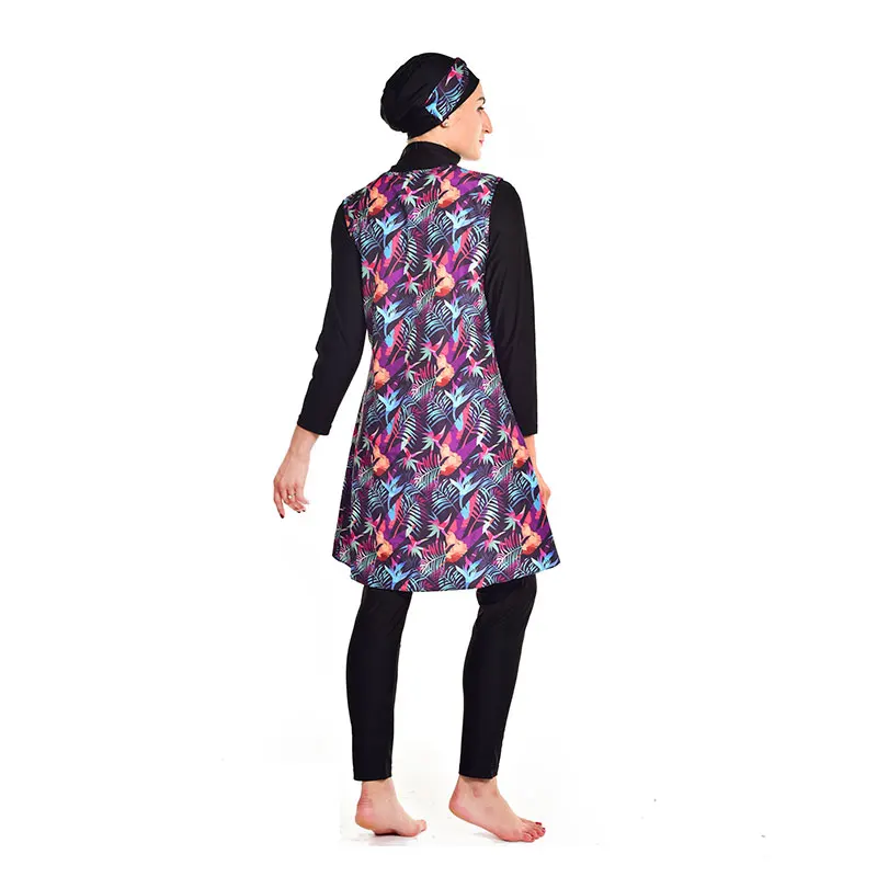 Новинка 2020 Мусульманский купальник Женский скромный принт закрытый с длинным