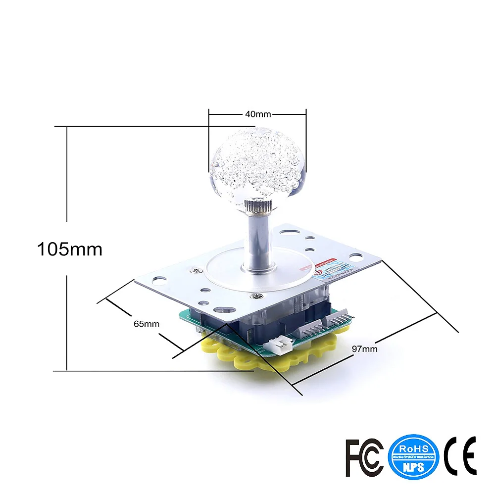 2 шт. семь разных цветов с подсветкой аркадный джойстик кристальным верхним