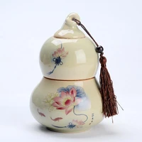 ceramic bottles jar celadon double layer gourd tea canister blue and white large tea canister dampproof tea caddies ceramic can