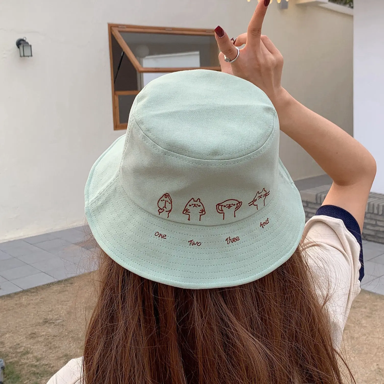 

2021 Cute Cat Print Bucket Hat For Women Men Outdoor Travel Hats Summer Sun Cap Panama Flat Top Fisherman bob casquette