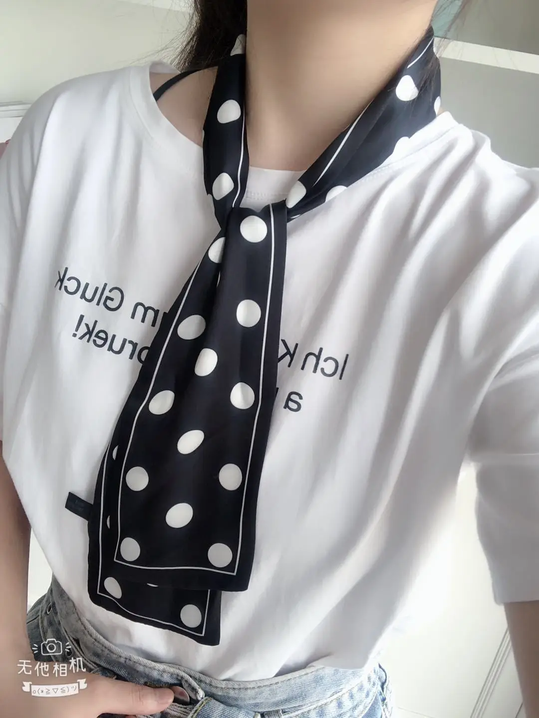 

2020 Ladies Carriage Polka Dot Scarf Ladies Fashion Print Small Scarf Office Ladies Hair Band Handkerchief Female Turban Shawl