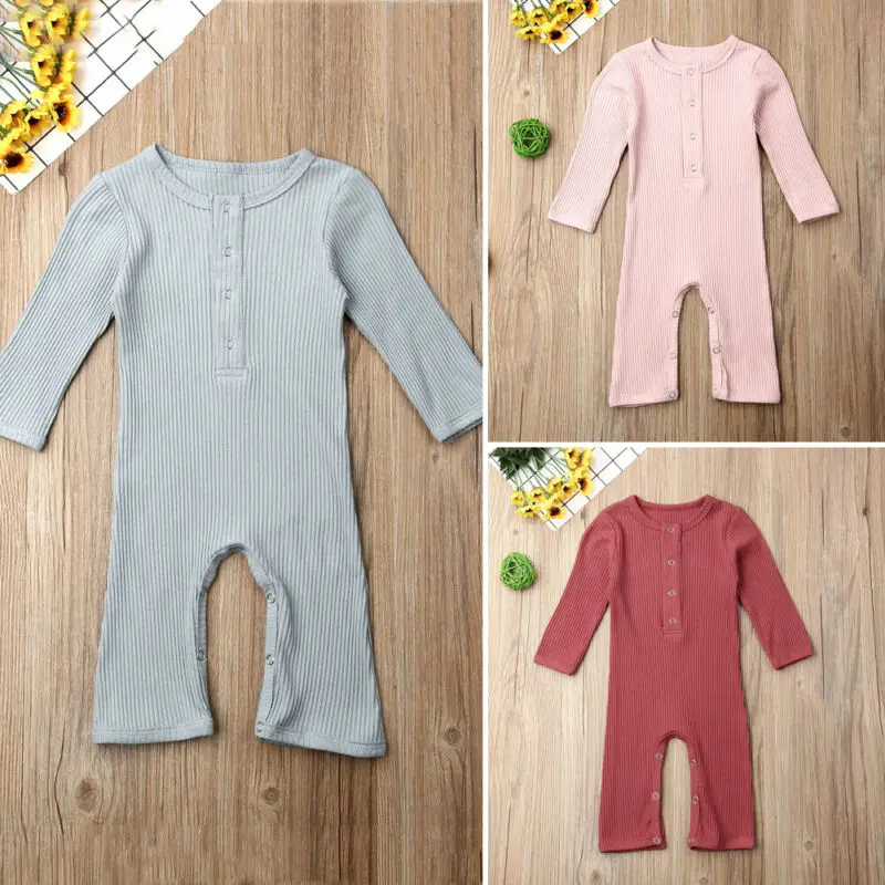 Вязаный хлопковый комбинезон с длинными рукавами для маленьких мальчиков и