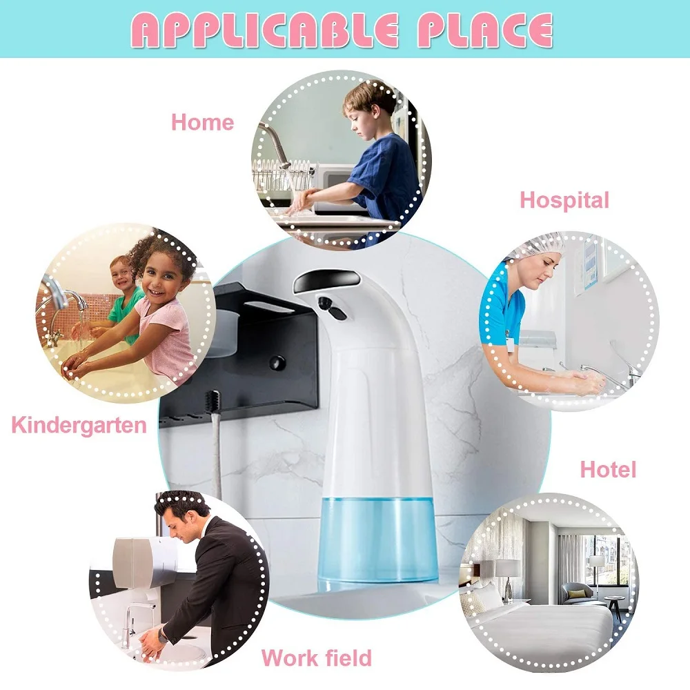

AIRMSEN Touchless Automatic Soap Dispenser Smart Foam Machine Infrared Sensor Foam Soap Dispenser Hand Sanitizer Washing Machine