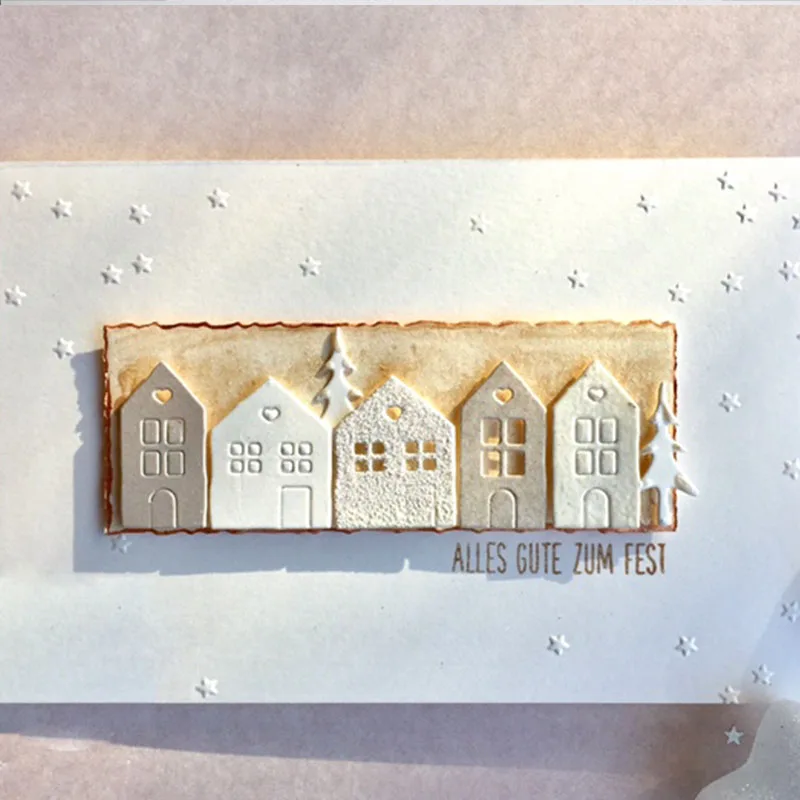 Хэллоуин зима девушка и мальчик дом цветок слово металлические пресс формы для