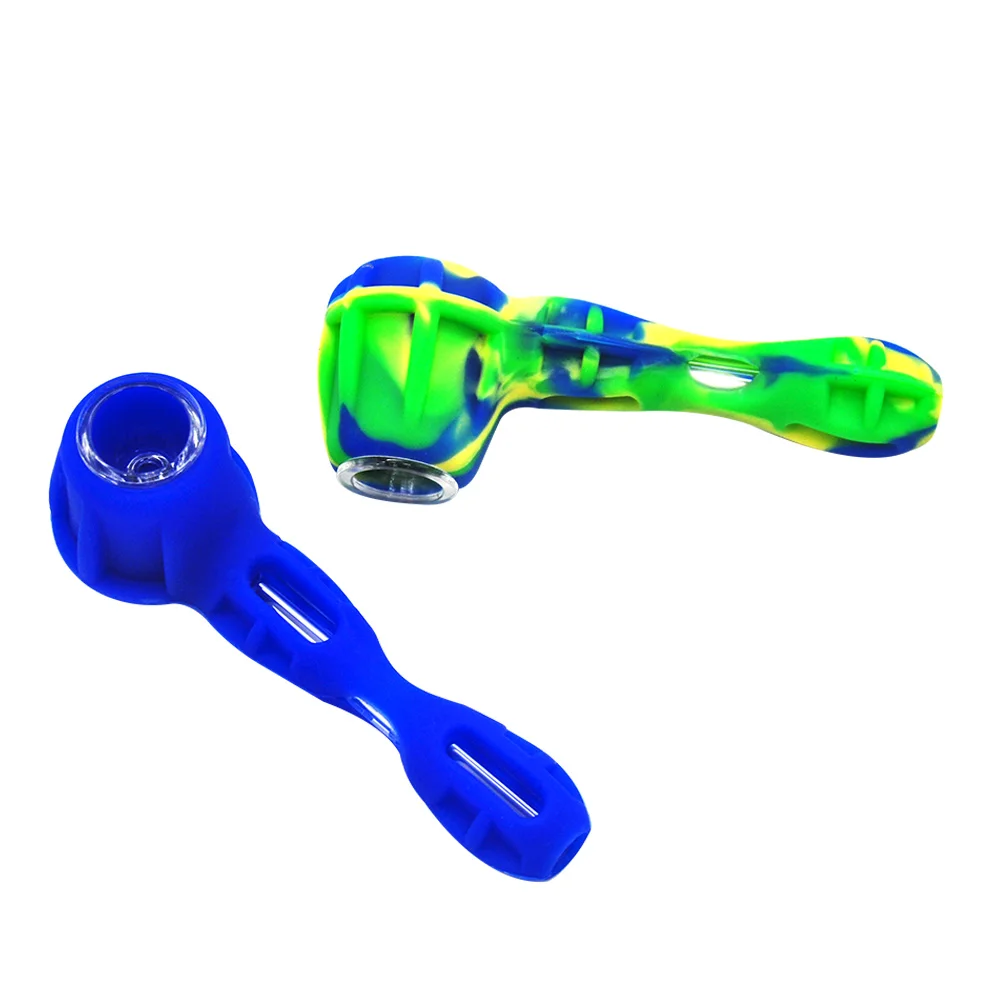 HORNET FDA силиконовая и стеклянная курительная трубка 105 мм со стеклянным болом