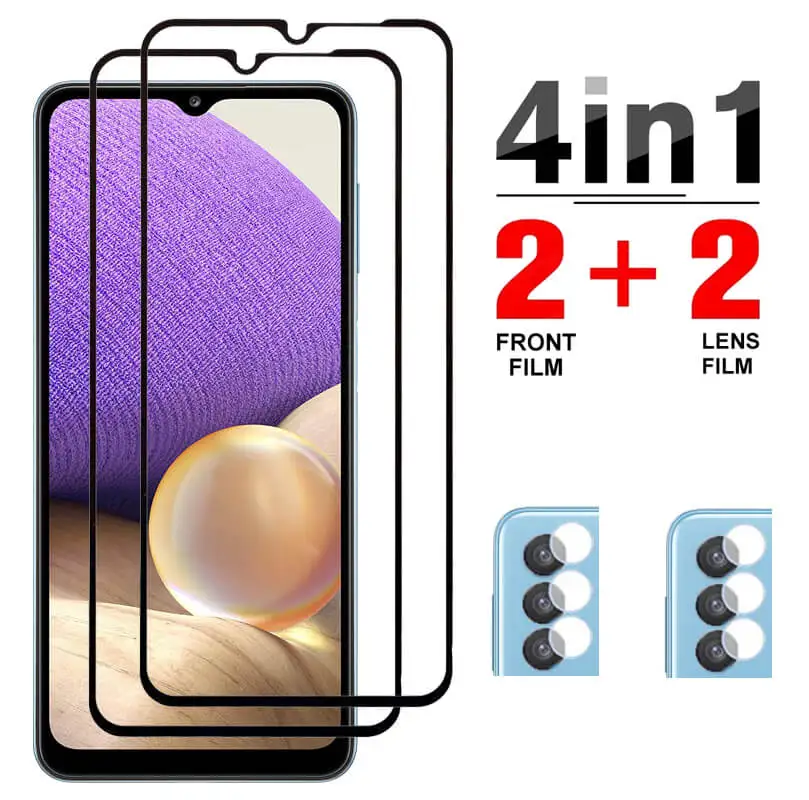 

4 в 1, Защитное стекло для Samsung A32, Samsung A32