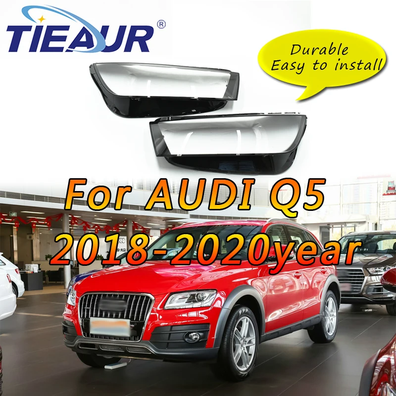 

TIEAUR Front Headlamps Glass Headlights Shell Cover For Audi Q5 2018 2019 2020 Transparent Lampshades Lamp Shell Masks Lens