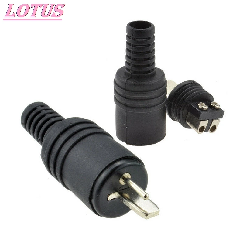 

2PCS Black DIN Plug Speaker And HiFi Connector Screw Terminals Connector Power Signal Plug Adapters 2Pin Connectors Plugs New
