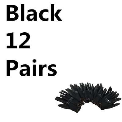 PU518 Black 12pairs DEWBest рабочие перчатки из искусственной кожи рабочие перчатки guantes trabajo пройти Стандарт EN388 3121 - Цвет: PU518 Black 12pairs