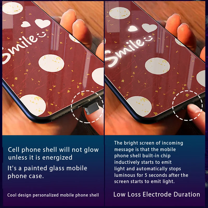 Умный светодиодный светящийся чехол для телефона iphone 11 Pro Max с милым рисунком