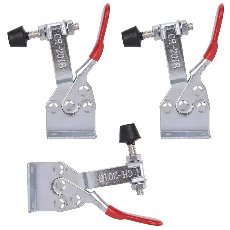 

Hand Tool Toggle Clamp 201B Antislip Red Horizontal Clamp 201-B Quick Release Tool 4Pcs