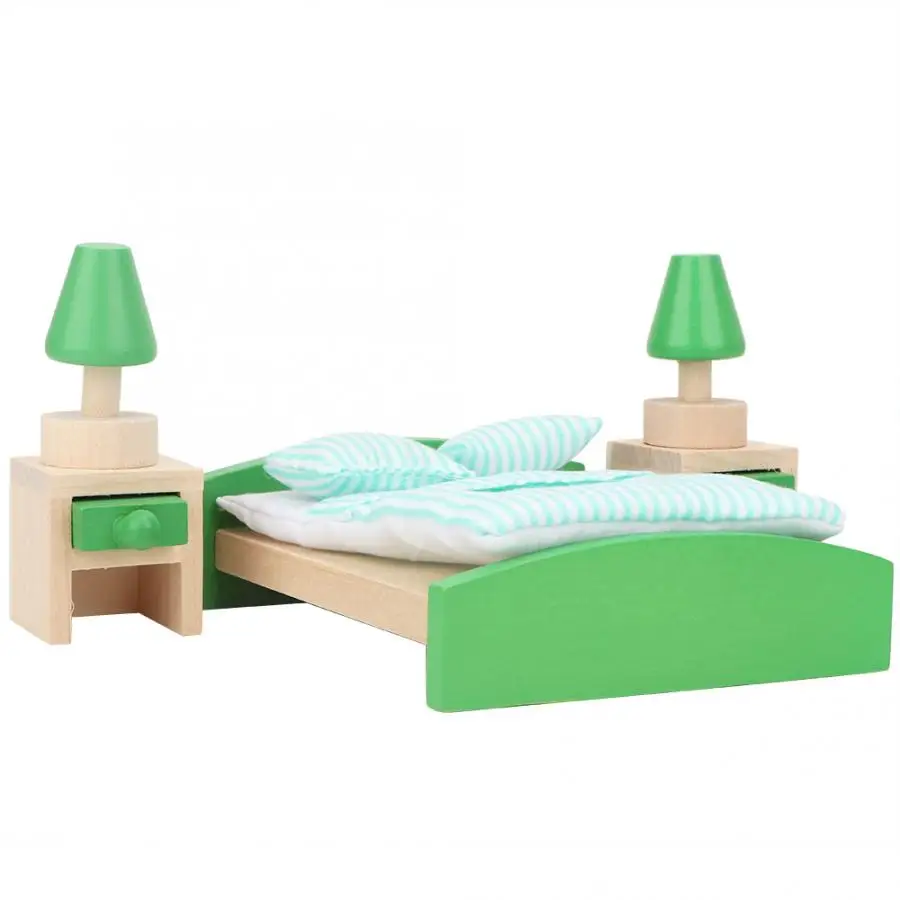 Дети кукольный домик Декор миниатюрная мебель спальня кухня детская комната