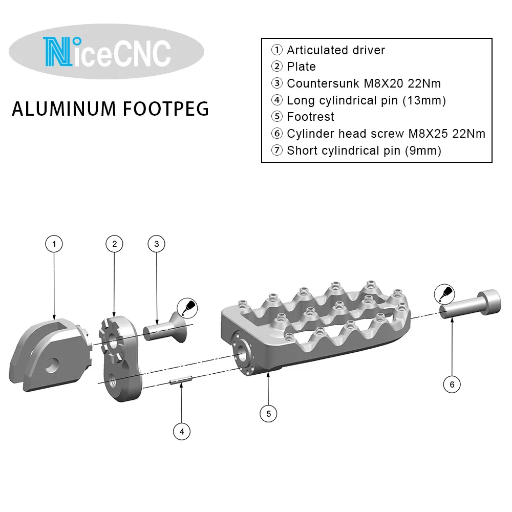 

Footrests Footpeg Pin Foot Pegs Rests Pins For BMW K1600GT R1100R RS RT R1150RT R1200RT LC R850R RT 2016 2015 2014 213 2012 2011