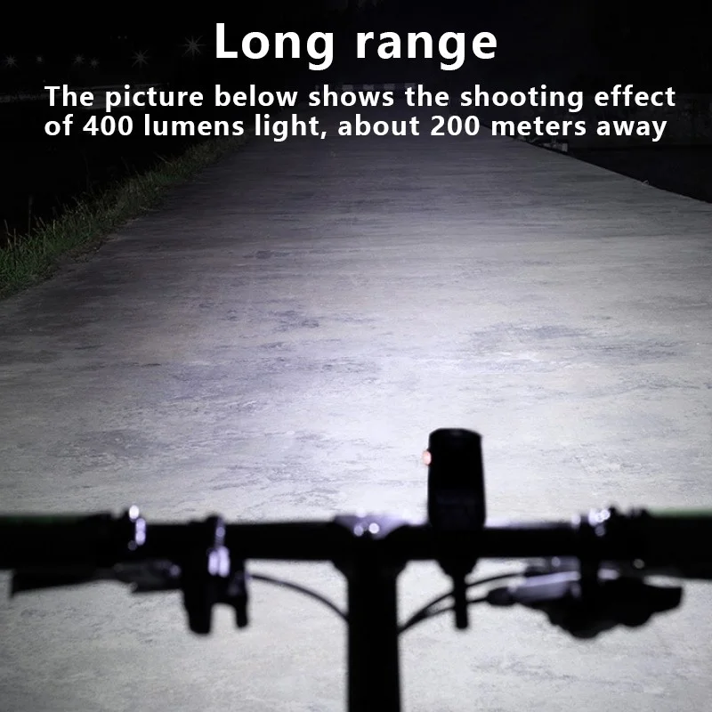 200/400 люмен велосипедный передний фонарь USB водонепроницаемый высокая вспышка