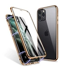 Магнитный абсорбирующий чехол 360 для iPhone 11 12 13 Pro Mini XS Max XR, стеклянные магнитные Чехлы HD для iPhone 7 8 Plus SE, чехол
