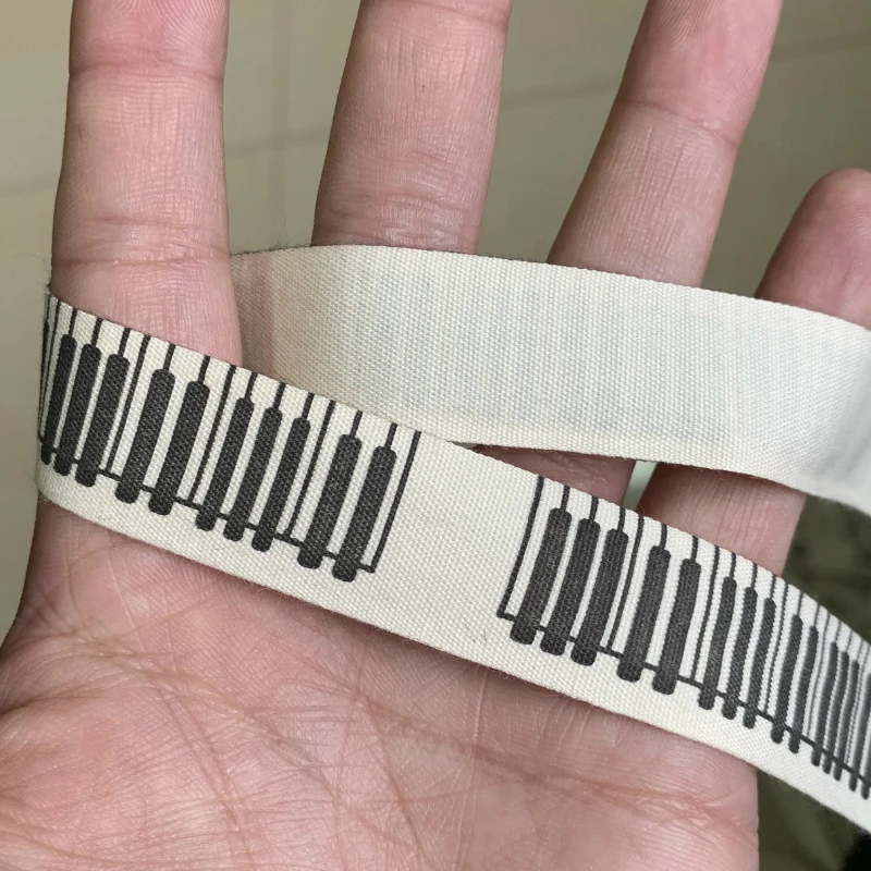 5 Yards/lot 20mm Cotton Ribbon Handmade Design Black Printed Ribbons For Wedding Christmas Decoration DIY Sewing Fabric | Дом и сад