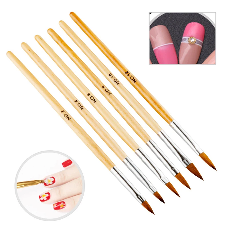 

6 Pcs Nail Art Brush Drawing Painting Acrylic Crystal Carving Sculpture Dotting Pen Tips Manicure Tool Flower UV Gel Polish Set