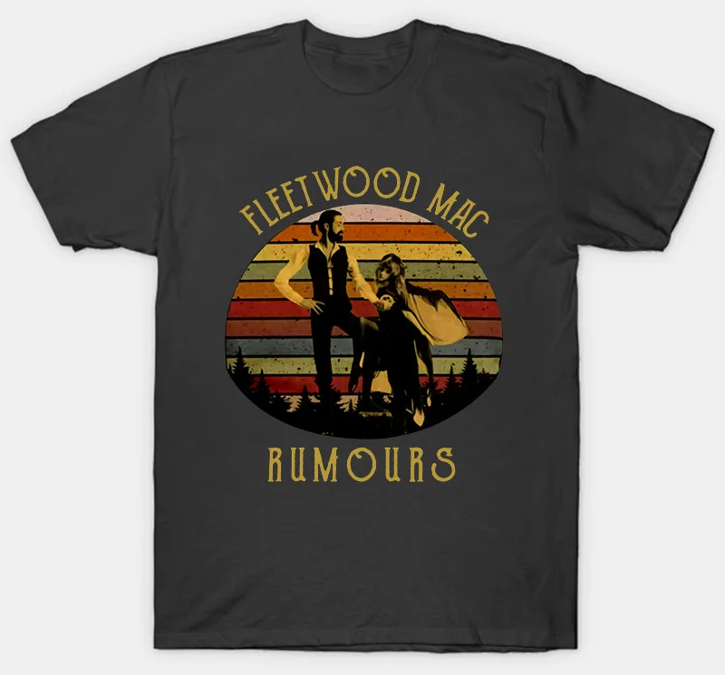 Черная винтажная хлопковая Футболка Stevie Nicks Fleetwood Mac Rumours - Цвет: Темно-серый
