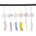 Новинка, Лидер продаж, стеклянные ветряные колокольчики в японском стиле, Подвесные колокольчики, домашний декор, искусственная кожа