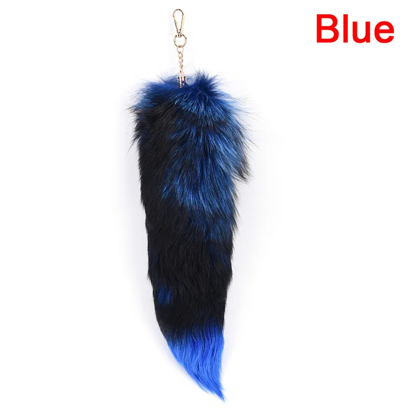 

1 Pcs Women Fox Fur Tail Tassel Bag Tag Charm Handbag Pendant Accessory Large Keychain 4 Colors