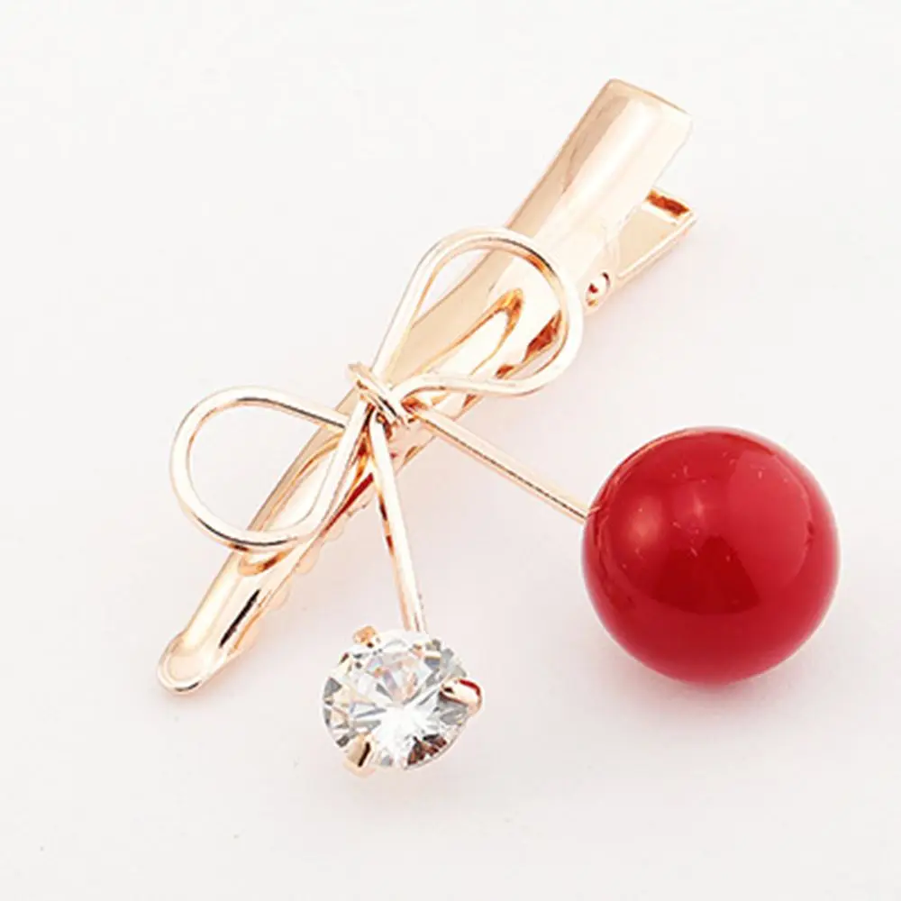 Женская заколка для волос с цирконием заколки-Вишенки бантом мини заколки