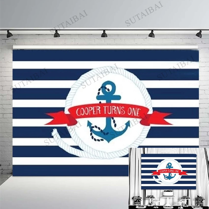 Изготовленный на заказ для мальчиков Baby Shower морской матросский якорь с полосами