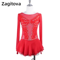 zagitova figure skating performance dress for girls skating dress for women with lace performance dress with shining gems