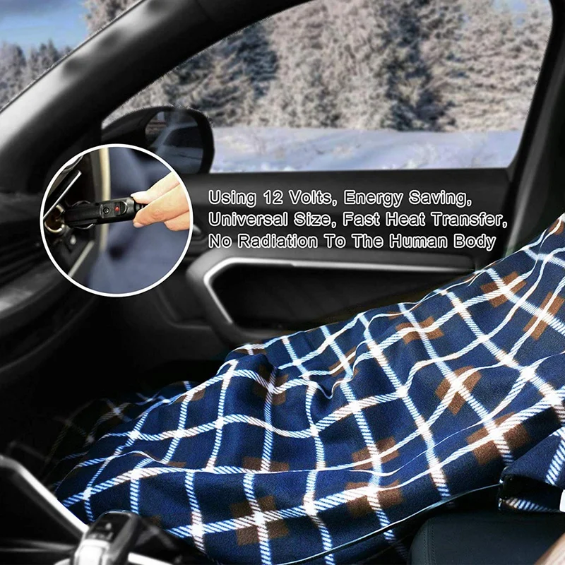 12V Электрическое автомобильное одеяло с подогревом мягкое толстое для