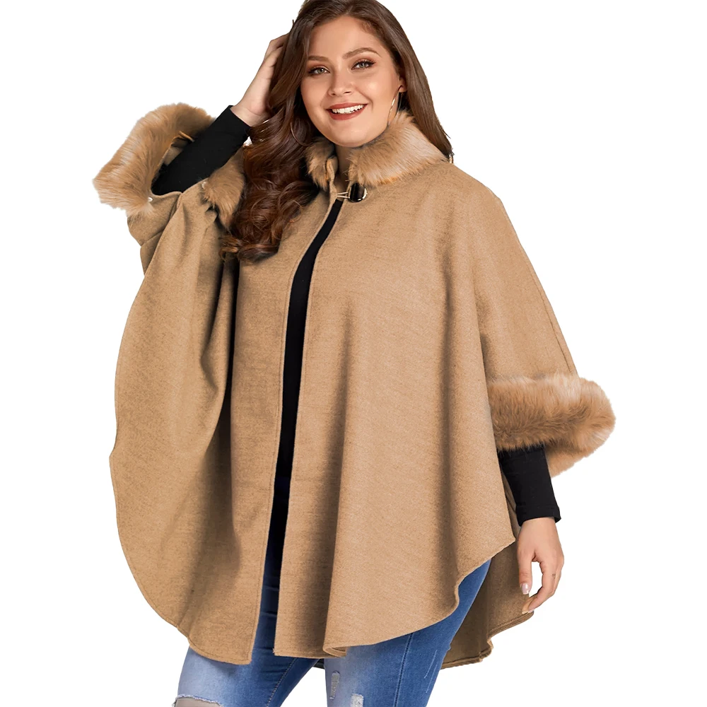 Женское длинное шерстяное пальто с воротником из искусственного меха элегантная