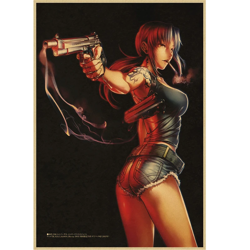 Винтажные постеры с аниме Черная Лагуна для дома бара гостиной Декор