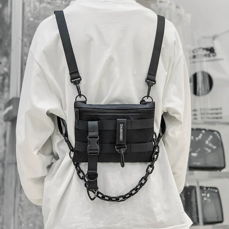 

Men's Cross-Body Bag Reflective Men's One-shoulder Bag Fashion Mobile Phone Chain Decoration Korean Version Men's Cross-body Bag