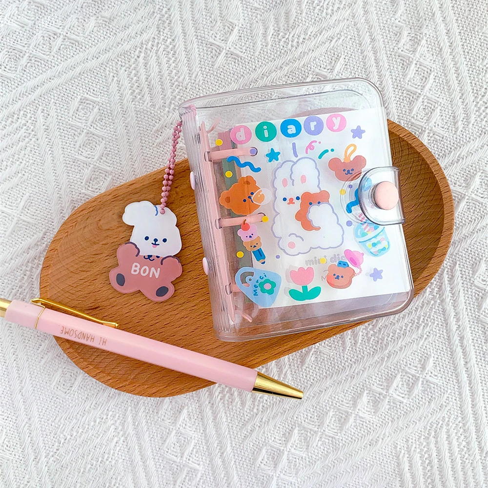 

Cute 90 Sheets Loose-leaf Notebook Portable Notepad Three-hole Binder Kawaii Stationery DIY Hand Account Mini Journal