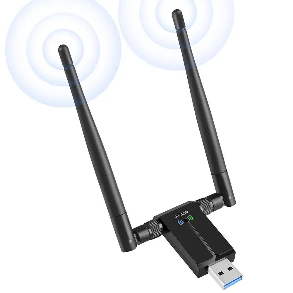 Беспроводной USB Wi-Fi адаптер беспроводная сетевая карта с двумя антеннами 5 дБи 1200