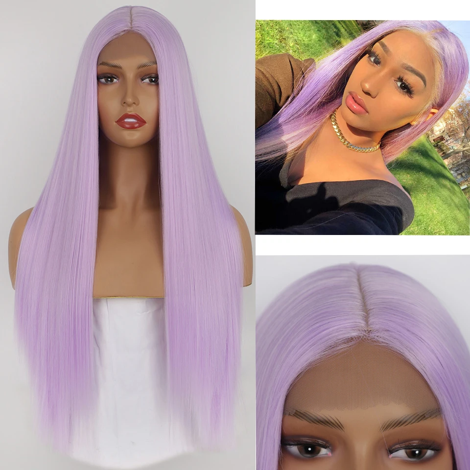 

Lace Part Purple Wigs Long Straight Synthetic Wigs for Women Middle Part Cosplay 60/613 Blonde Wig I's a wig